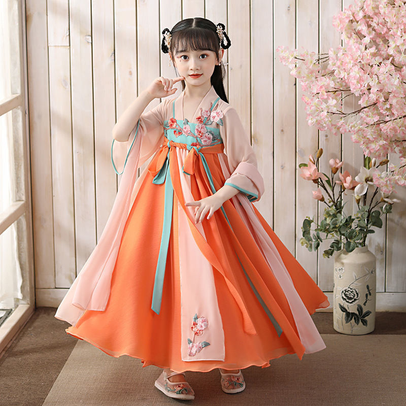 Han girls' summer thin dress children's Chinese style super fairy ancient dress Ru skirt summer little girls' Tang dress summer dress
