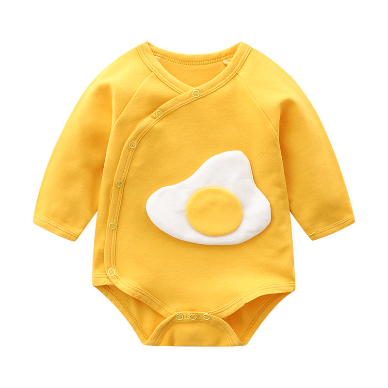 Baby clothes triangle Khaki long sleeve cotton newborn baby spring and autumn bodysuit bag fart clothes summer short sleeve climbing clothes