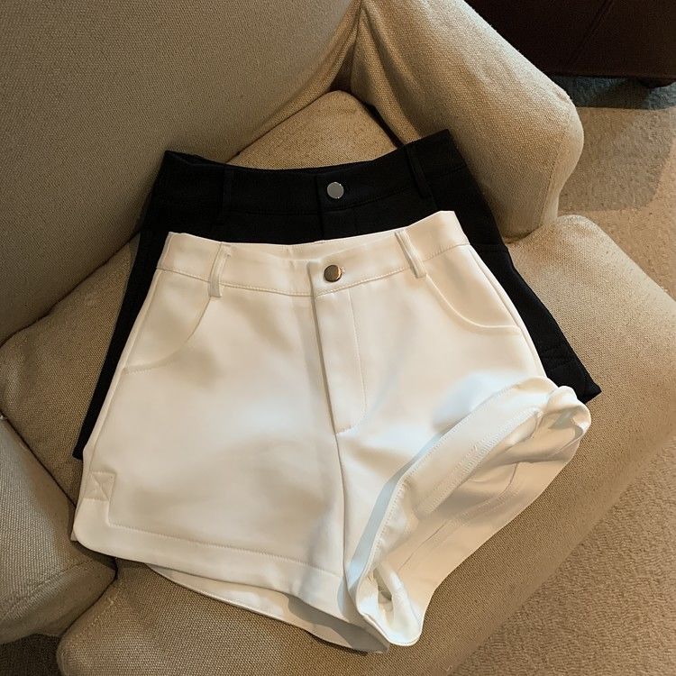Suit white shorts high waist casual pants kids ins fashion versatile summer 2022 new machine split hot pants