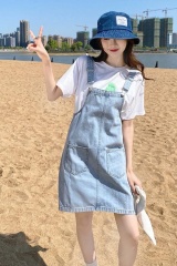 Denim suspender skirt women's summer new fashion small fresh Korean version loose temperament slim age reducing suspender dress