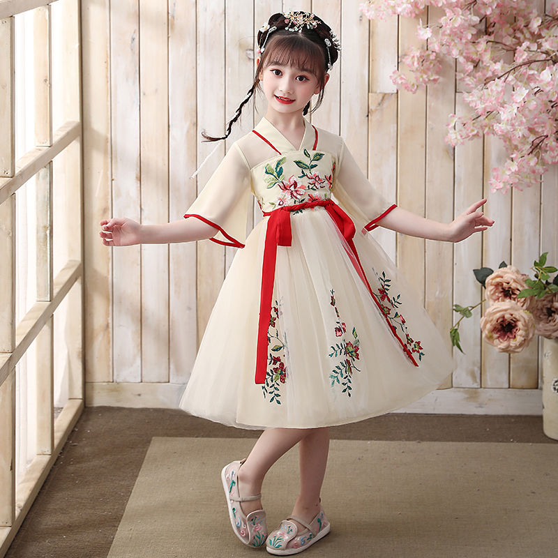 Han girls' summer thin Tang style Ru skirt Chinese style children's ancient women's super fairy little girls' dress summer dress