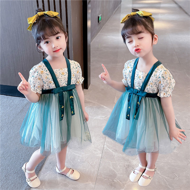 Girls' Chinese style Han dress 2022 summer new girls' super fairy Ru skirt short sleeve antique Tang fashion