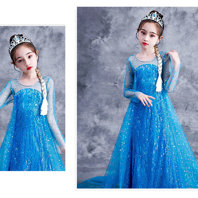 Snow and ice children's Princess Dress Qiyuan Aisha queen girls' dress spring and summer Aisha Aisha yarn Tuxedo