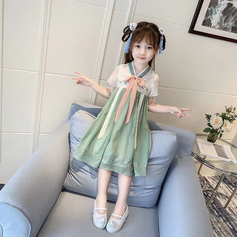 Children's Hanfu women's summer Chinese style baby girls' Tang style super fairy girls' ancient summer dress