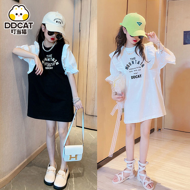 Girls' dress summer children's T-shirt skirt 2022 new Korean version foreign style girls' summer skirt