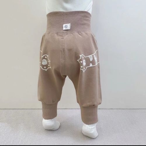 Baby pants spring and autumn wear high waist belly protecting baby big PP Pants 6 to 12 months old children's Harun pants spring and Autumn