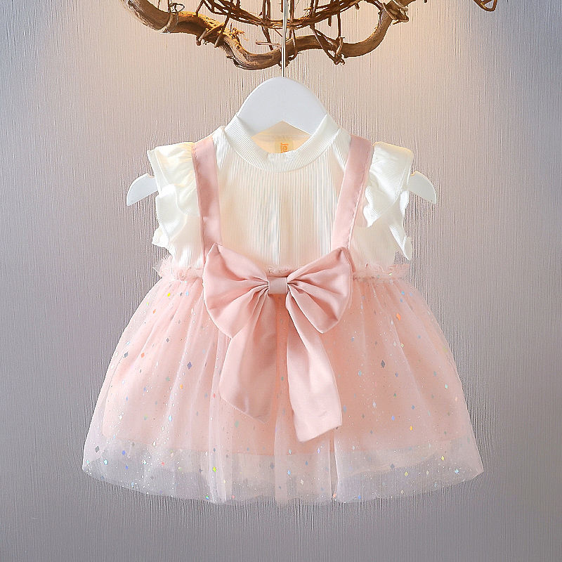 Girls' summer dress children's College style children's 2022 new western summer dress infant princess skirt