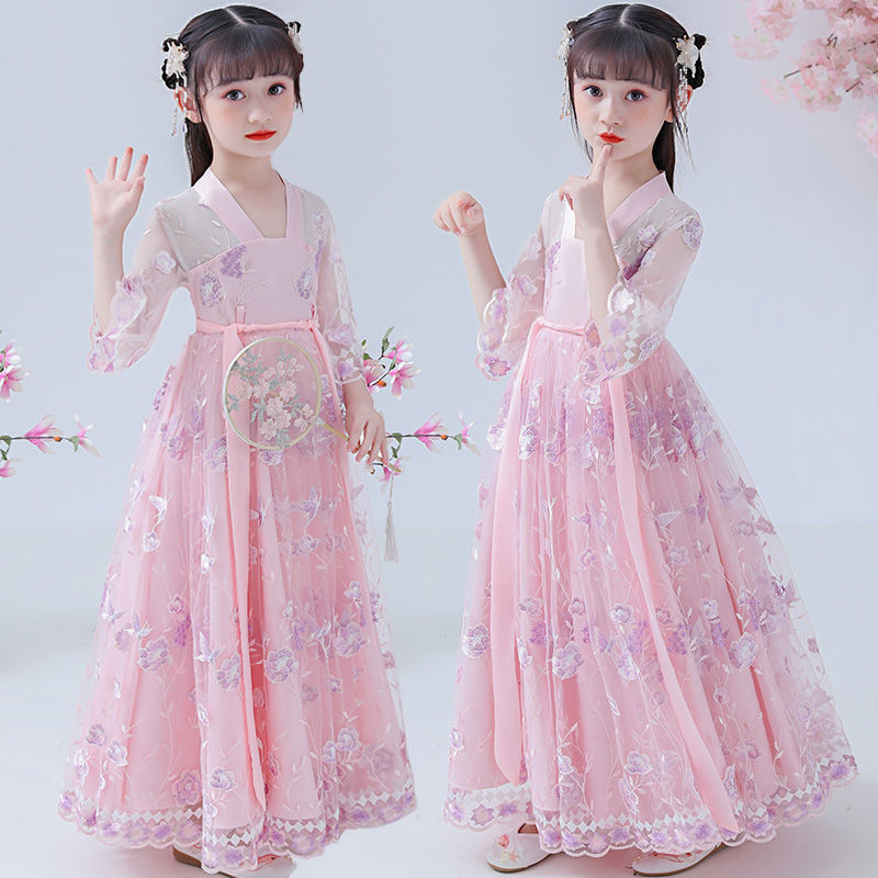 Children's Hanfu girls' summer clothes Chinese style children's clothes Tang Dynasty ancient style super FAIRY DRESS summer girls' ancient dress