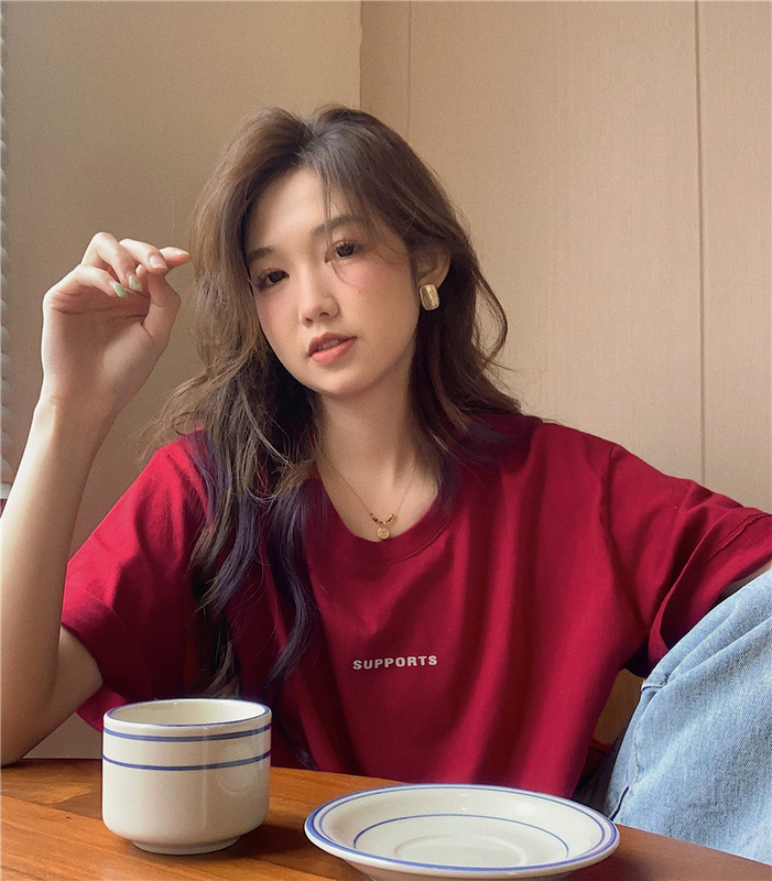 #Official figure real price cotton 2022 new short sleeve T-shirt for women