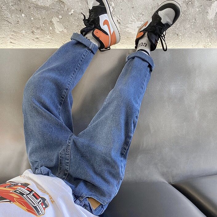 Boys' pants spring new jeans 2022 boys' handsome Korean pants elastic foreign style children's pants