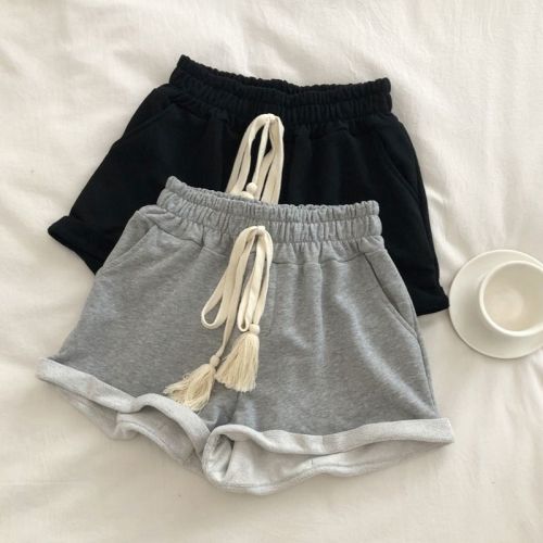 Summer  new loose ins fashion home high waist curling casual sports shorts women's wide leg A-line hot pants