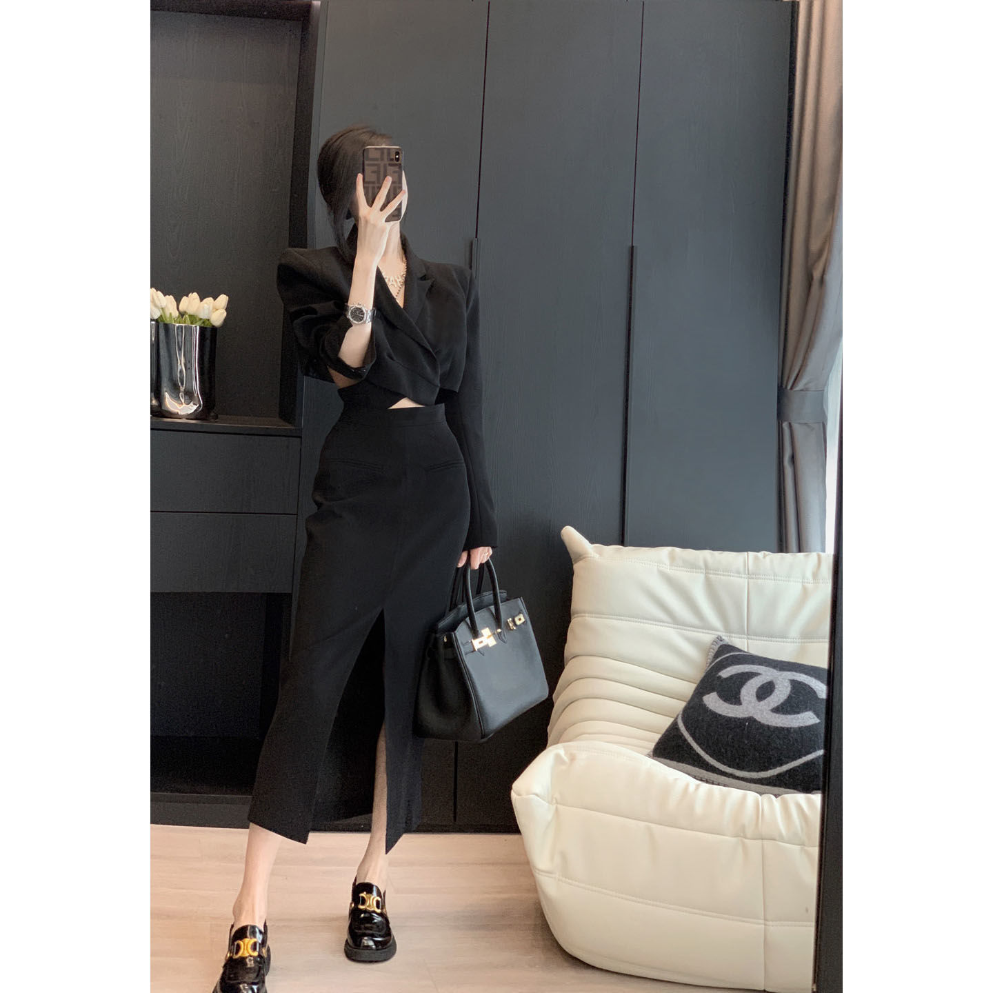 High sense small fragrance skirt 2022 new light familiar style women's temperament professional suit skirt two-piece suit