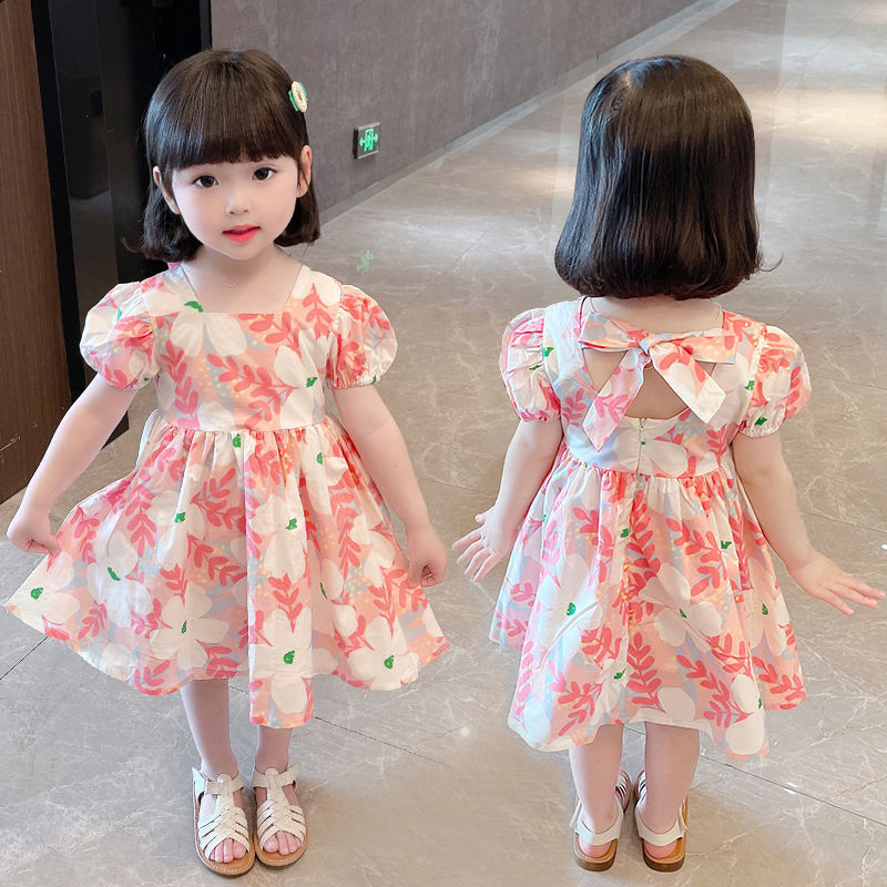 Children's floral skirt 2022 new foreign style pop fashion girls' skirt summer new net red princess skirt pop