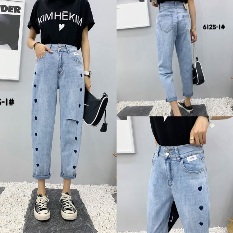 [Mina] thin elastic Harlan jeans 6125\ljf