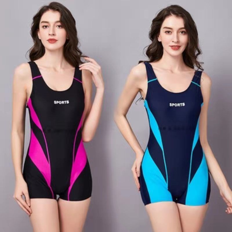 New swimsuit women's belly covered slim conservative spa large size one-piece flat angle backless professional quick drying swimsuit
