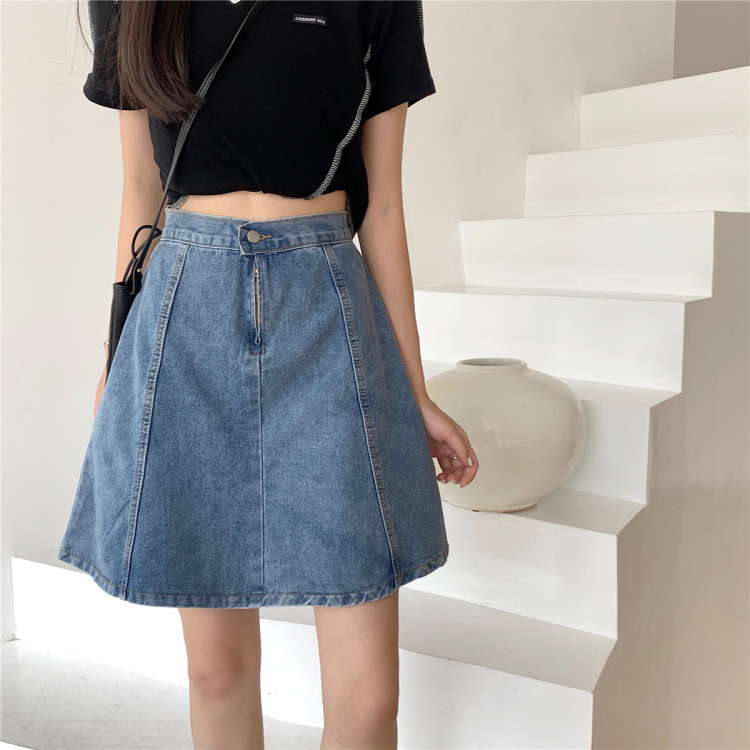 Original price 40.60! [free Valley] Korean slim fitting denim skirt 8082\lsw
