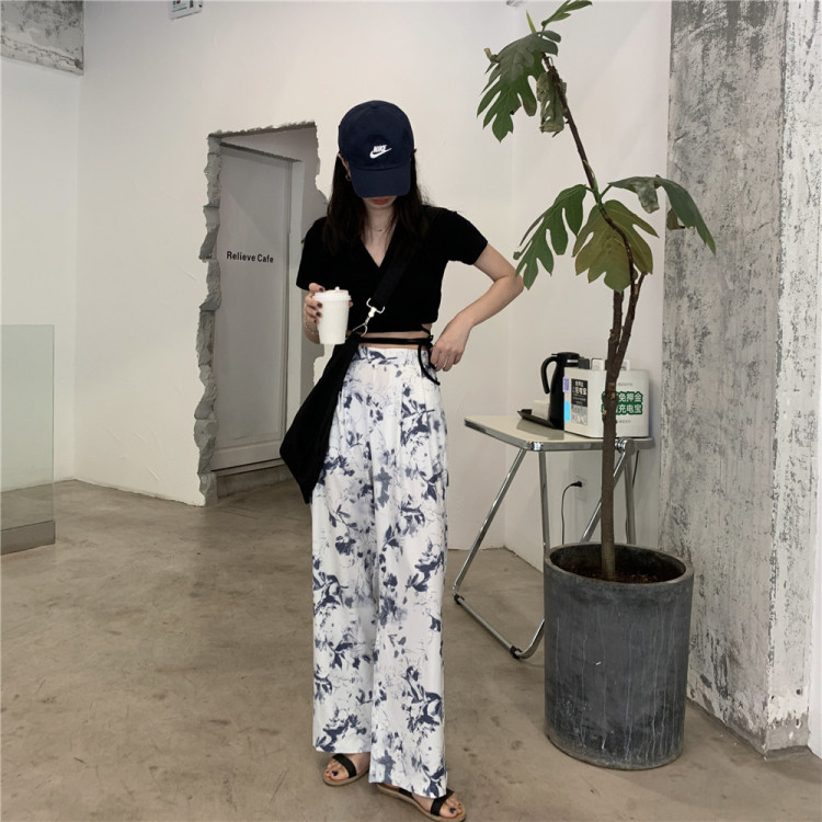 Original price 50.76! [free Valley] Korean Retro Tie Dyed casual pants 4351\lsw