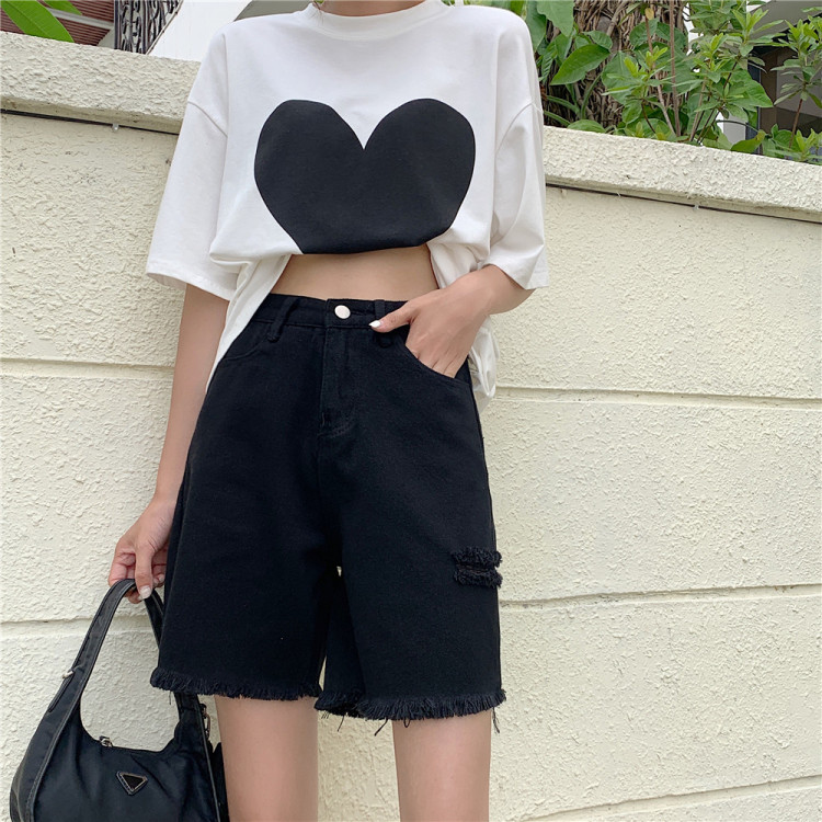 Original price 33.84! [free Valley] personalized classic 5-point denim shorts 8077\lsw