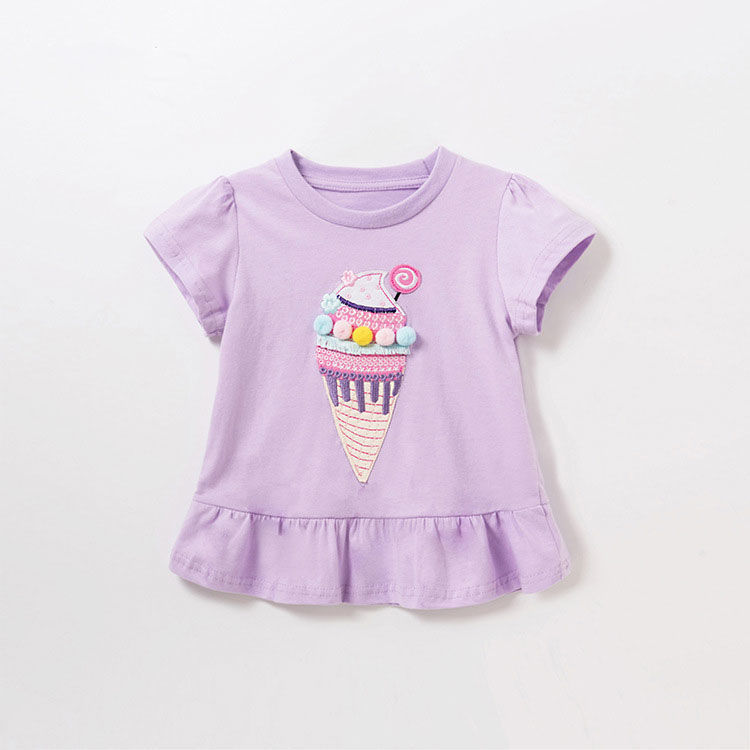 Girls' short sleeve T-shirt 2022 new thin children's summer clothes baby cotton summer clothes top baby children's half sleeve