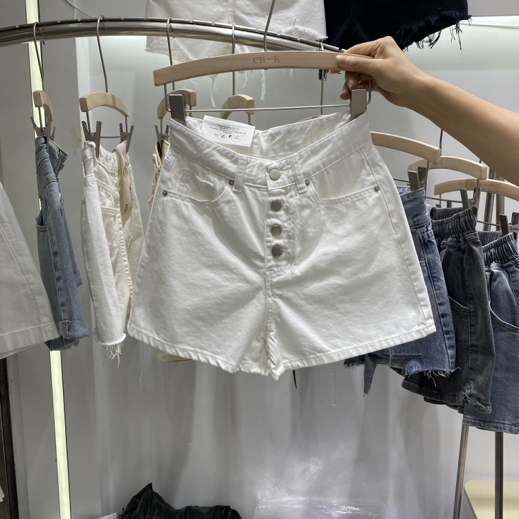 [Mina] four button design clean color versatile denim shorts 2271-1\ljf