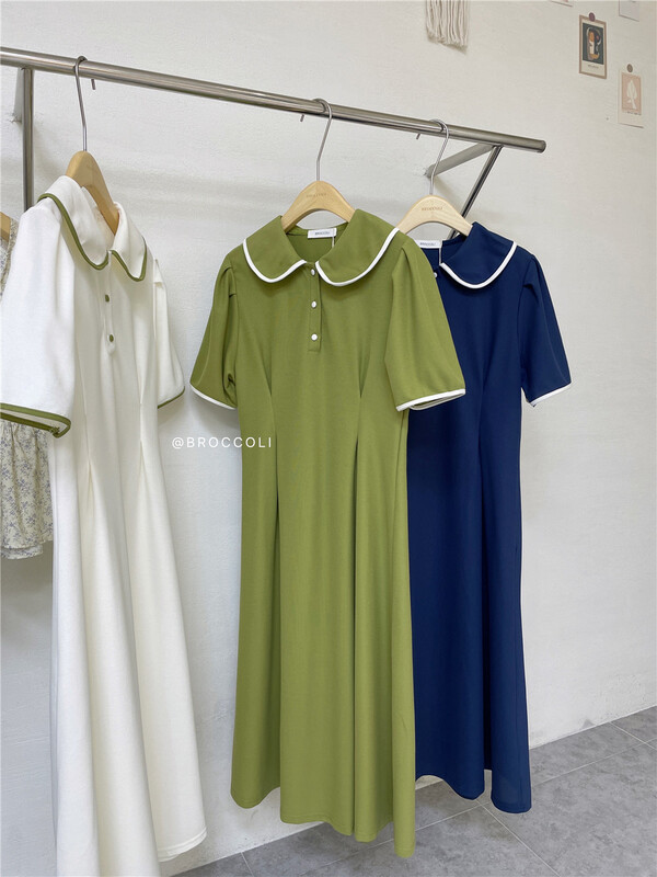 【 broccoli 】 Korean doll neckline waist dress ys1-8089\zjy