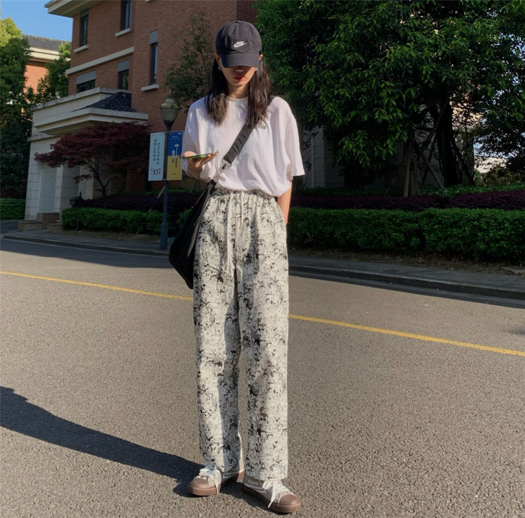 Original price 50.76! New in early summer! [free Valley] fashionable and personalized printed casual pants 4329\lsw