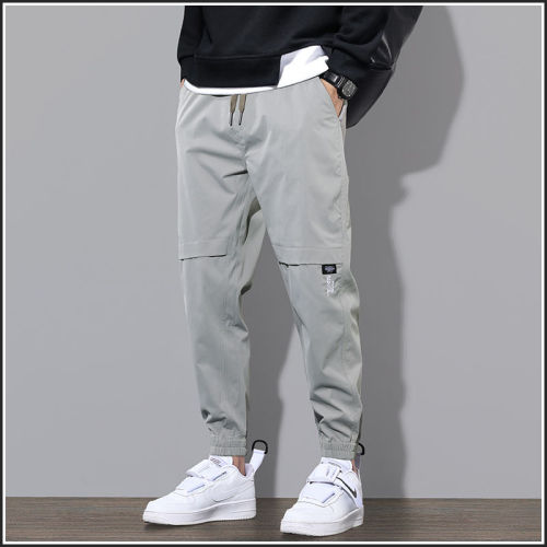 2022 summer new casual pants men's loose student sweatpants Korean version versatile trend legged Capris men