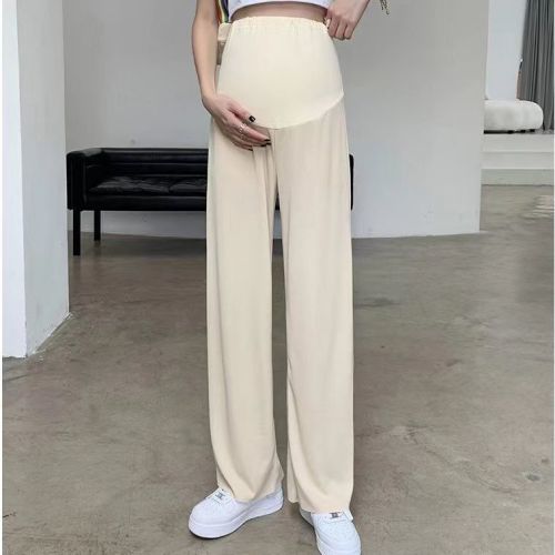 Pregnant women's pants in summer, thin style, wide leg pants outside, ice silk summer style, loose casual pants, pregnant women's pants, summer clothes