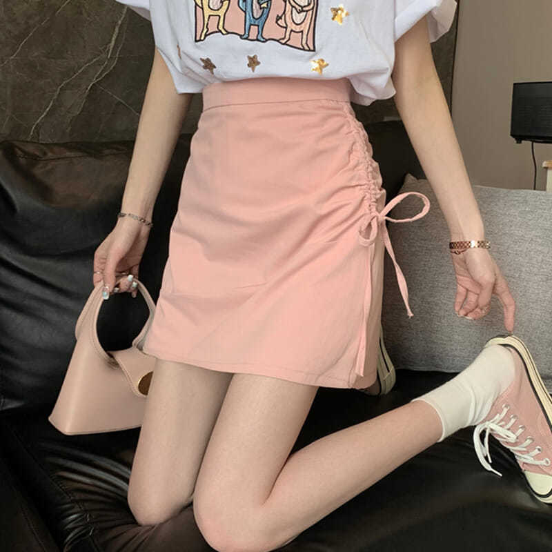 Summer 2022 new A-line skirt female design sense of minority irregular slim high waist short skirt