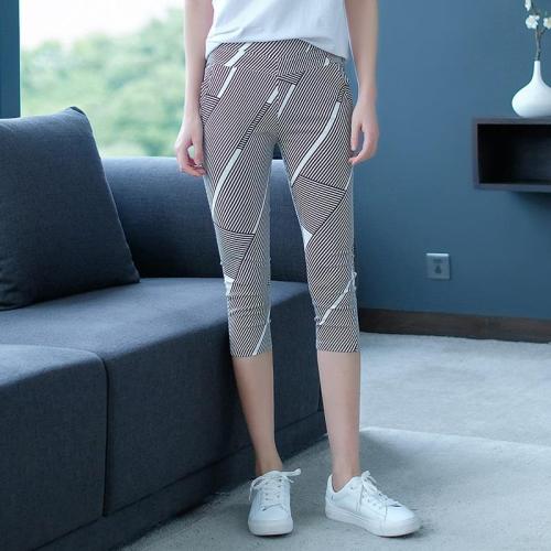 High waist large 2022 summer dress Korean version new elastic elastic waist fashion small foot slim fitting pants cropped women's pants