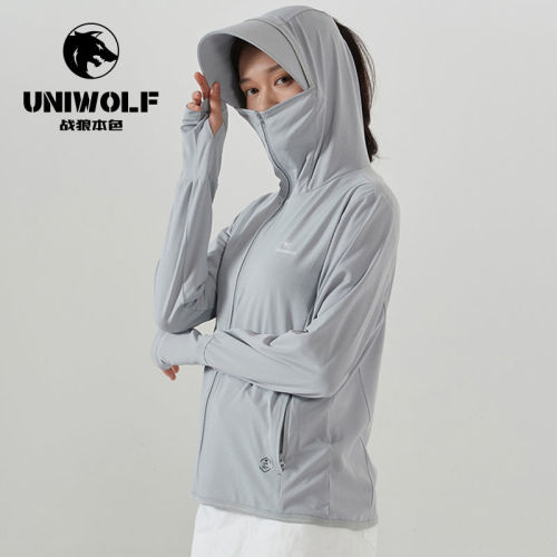 Warwolf natural color sunscreen clothes summer ultraviolet protection ice silk breathable ultra-thin skin clothes lovers sports pf50