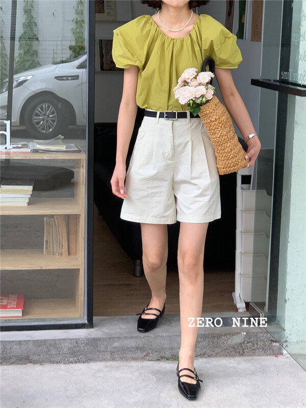 [zero-nine] gentle temperament clean color shirt 9329\zjy