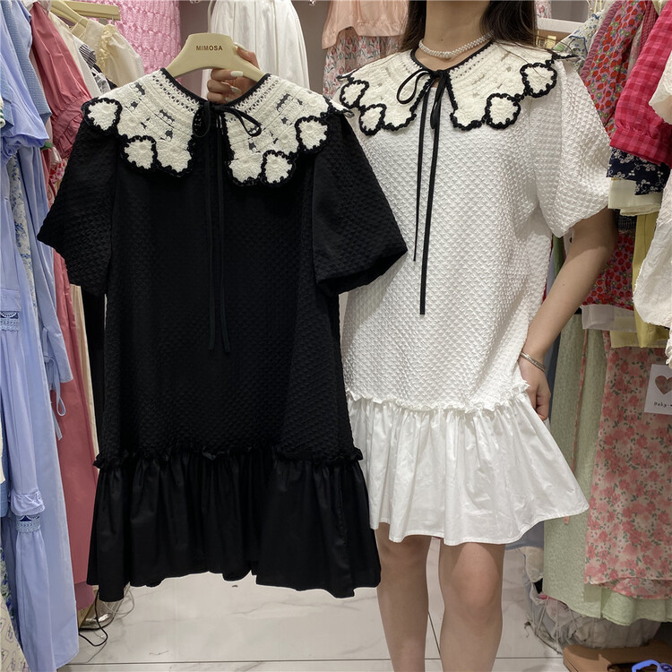[Mimosa] Han Shu baby neck loose dress 1320\hjy