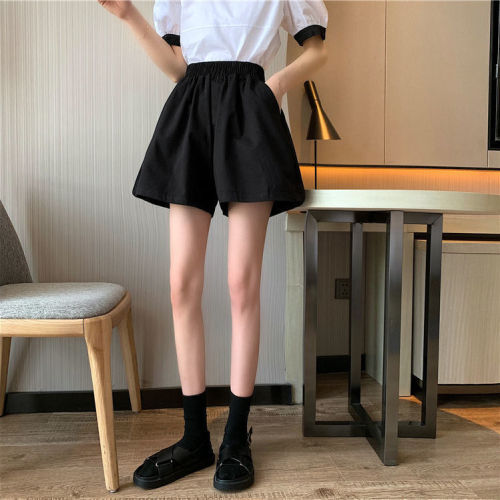 Girls' summer Korean version 2022 new student high waist middle and large children's A-shaped wide leg casual Shorts Girls' pants