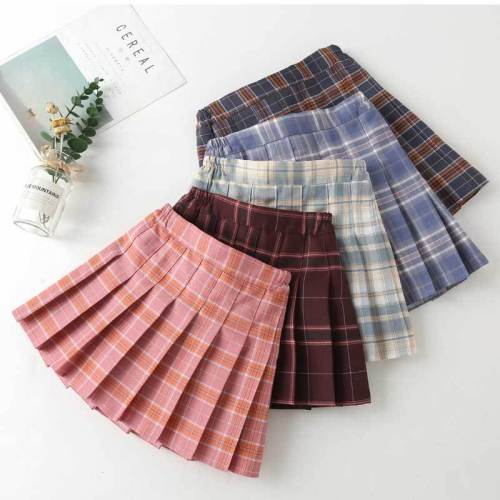 Girls' skirt children's clothing 2022 spring and Autumn New Korean version elastic waist middle and large children's short skirt school uniform children's pleated skirt
