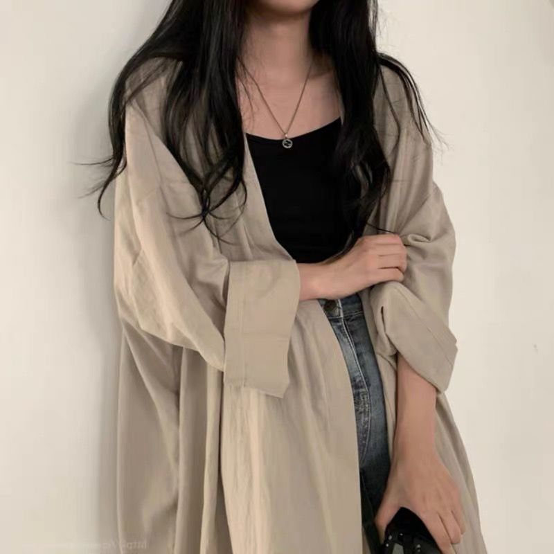 Summer cardigan coat sunscreen clothes thermal insulation long sleeved shirt 2022 new ice silk sunscreen chiffon blouse women