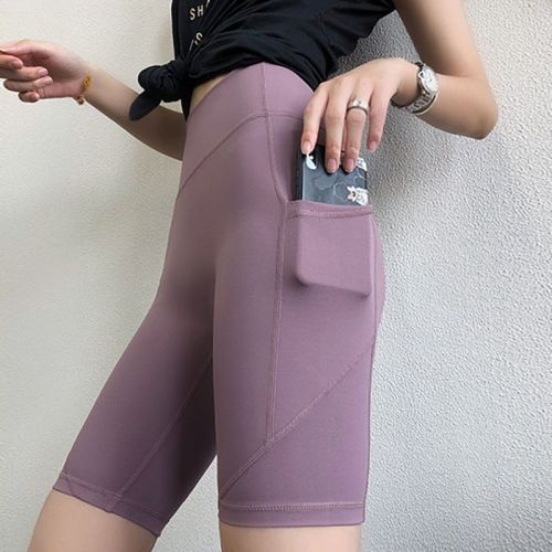 Yoga Pants women's tight high waist wear high elastic yoga clothes outside fitness quick dry running shorts quarter pants summer