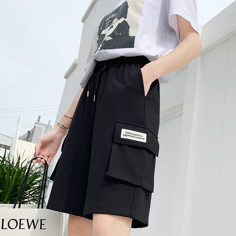 Work Shorts women's summer thin loose 2022 new straight tube student versatile trend casual sports pants