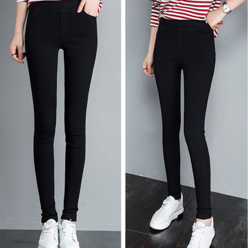 Wear tight spring and autumn Korean version black high waist slim fit Leggings pencil pants student pants elastic Leggings