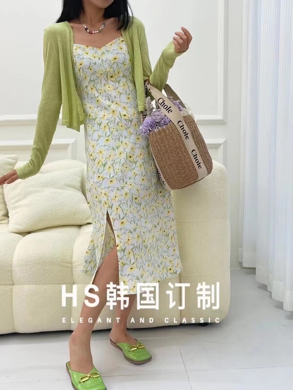 [HS customized in Korea] Korean floral suspender dress 6997\hjy