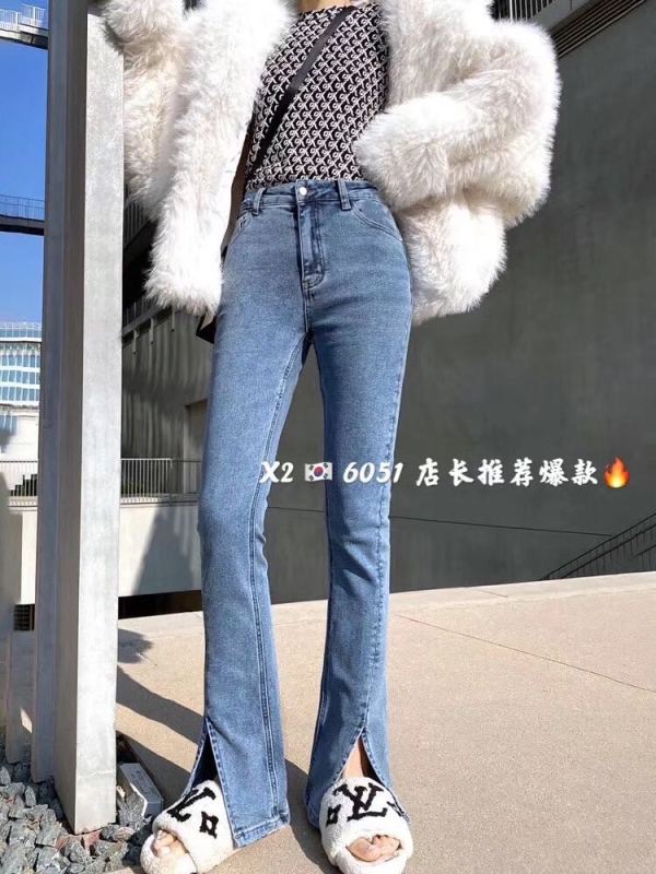 Original price 73.72! Early spring new! [en Xi'er] single button split cut jeans k6051-1\l