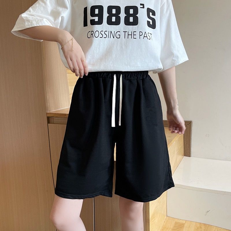 Five point wide leg pants for female students in summer 2022 new Korean casual and versatile straight pants loose and thin short pants
