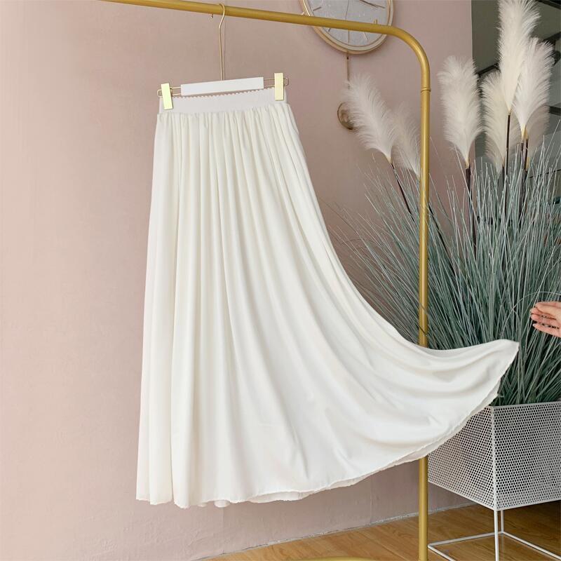 Hanfu underskirt white daily bottoming skirt anti light wandering versatile large size skirt solid color horse face skirt inside
