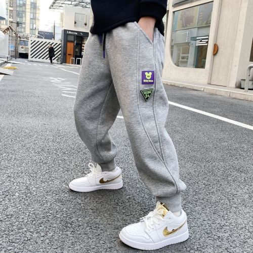 Children's wear boys' pants spring sports pants children's pants thickened  new boys' fashion spring and autumn middle-aged and older children