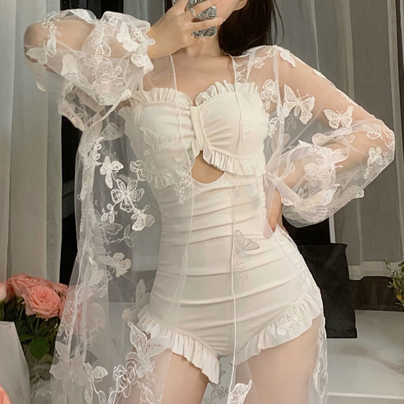 2022 new super fairy super spicy ins small breasts gather to cover the belly and show thin conservative swimsuit female Xiasen Department pure desire swimsuit