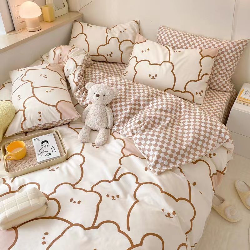 Four piece dormitory bed quilt cover net red bed sheet three piece quilt cover bedding