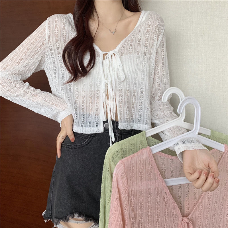 Sunscreen clothes women's summer thin anti ultraviolet breathable cardigan short coat 2022 new shawl over sunscreen clothes