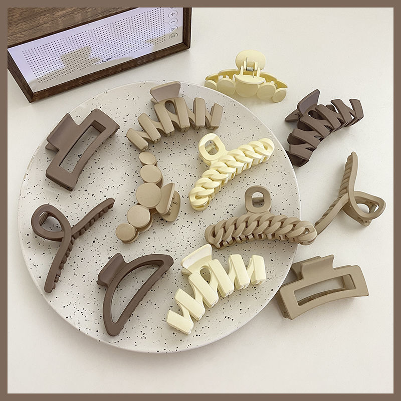 Frosted ins hair clip advanced sense large back of head hair clip Korean version elegant temperament dish hair shark clip hair accessories