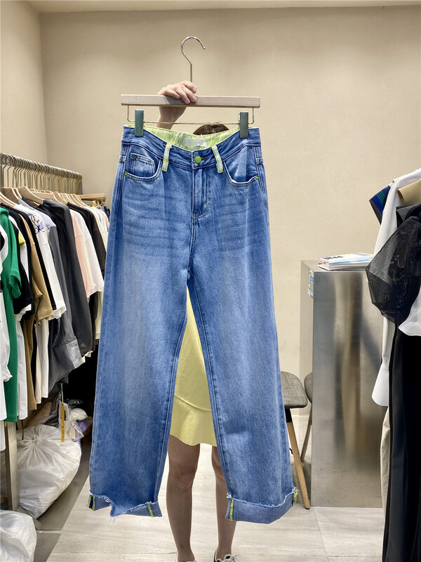 【K】 Korean solid washed jeans 5285\jj