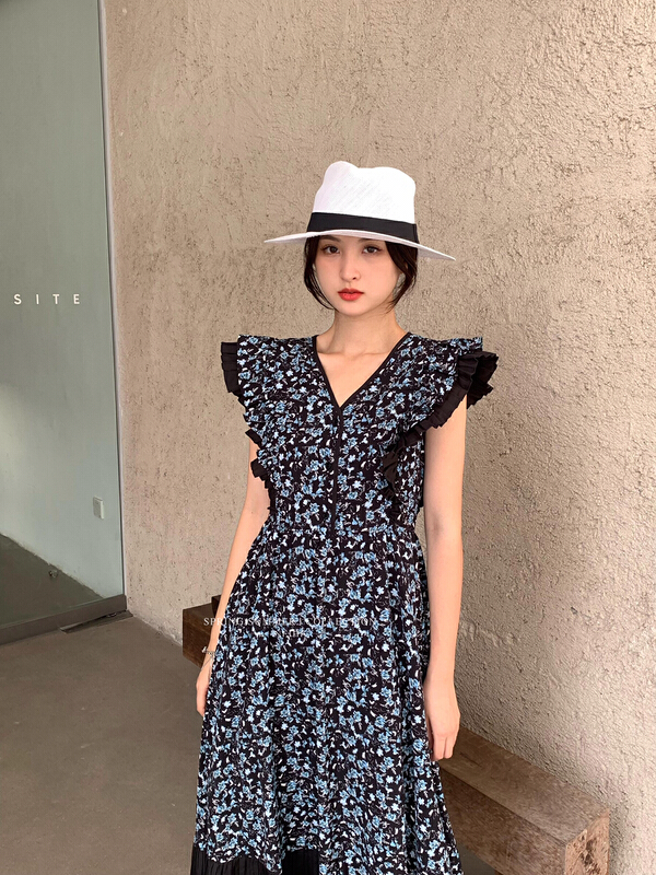 [neihe] V-neck floral dress dress 22350\jhy